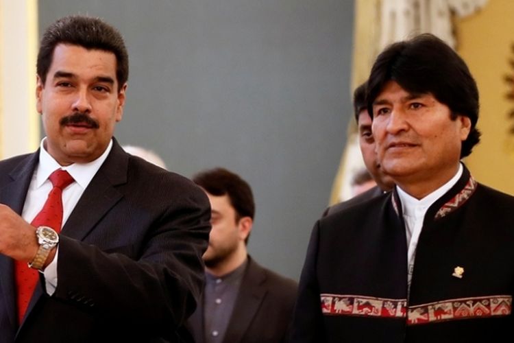 Presiden Venezuela Nicolas Maduro dan Presiden Bolivia Evo Morales.
