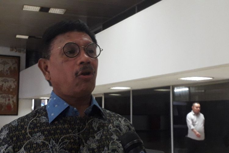 Sekretaris Jenderal Partai Nasional Demokrat Johnny G Plate di Gedung DPR, Kamis (11/7/2019).