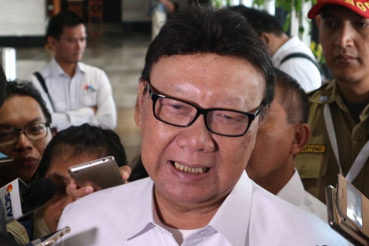 Menteri Dalam Negeri Tjahjo Kumolo ketika ditemui di Hotel Bidakara, Jakarta, Rabu (7/2/2018).