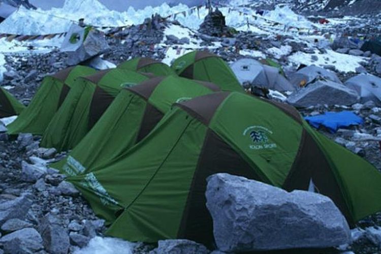 Tempat kemah di Gunung Everest.(The Telegraph)