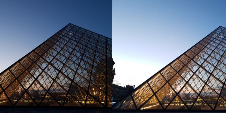 Perbandingan antara foto yang dibidik dengan bukaan F/2.4 (kiri) dan F/1.5 (kanan).