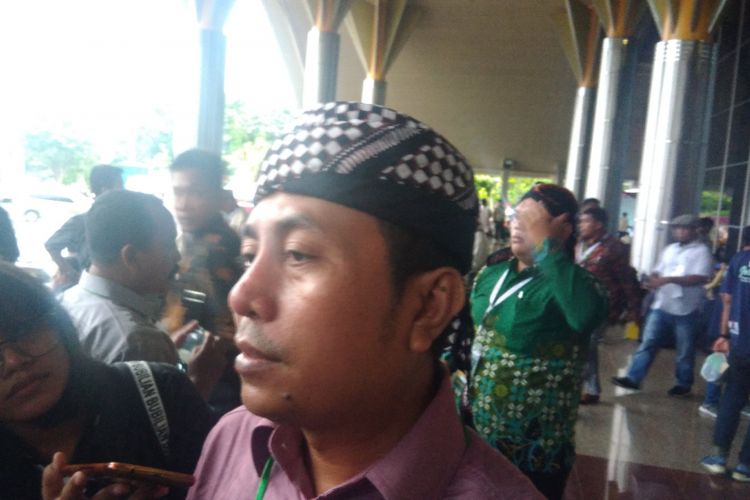 Sekretaris Jenderal Pemuda Muhammadiyah Irfannusir Rasman disela Muktamar Pemuda Muhammadiyah XVII di Sportorium Universitas Muhammadiyah Yogyakarta, Senin (26/11/2018).