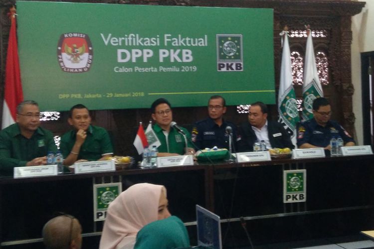 Partai Kebangkitan Bangsa (PKB) dinyatakan memenuhi syarat verifikasi faktual untuk tingkat pusat (DPP), Jakarta, Senin (29/1/2018). PKB menuhi syarat tiga komponen yakni, kepengurusan inti, keterwakilan perempuan, dan domisili kantor.