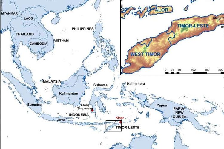 Peta Indonesia, tempat ditemukannya lukisan gua