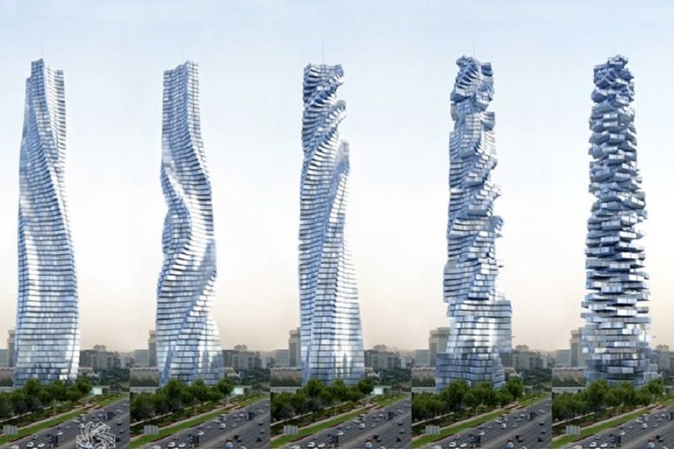 Beginilah rencana gedung berputar yang akan selesai dibangun pada 2020 di Dubai.
