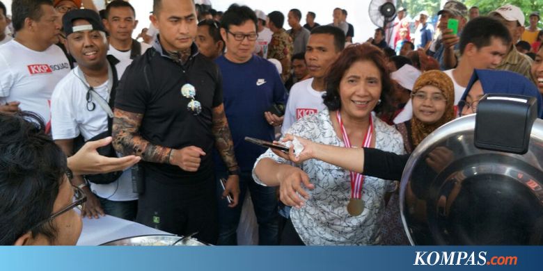Usai Kalahkah Sandiaga, Susi Traktir Makan Para Nelayan