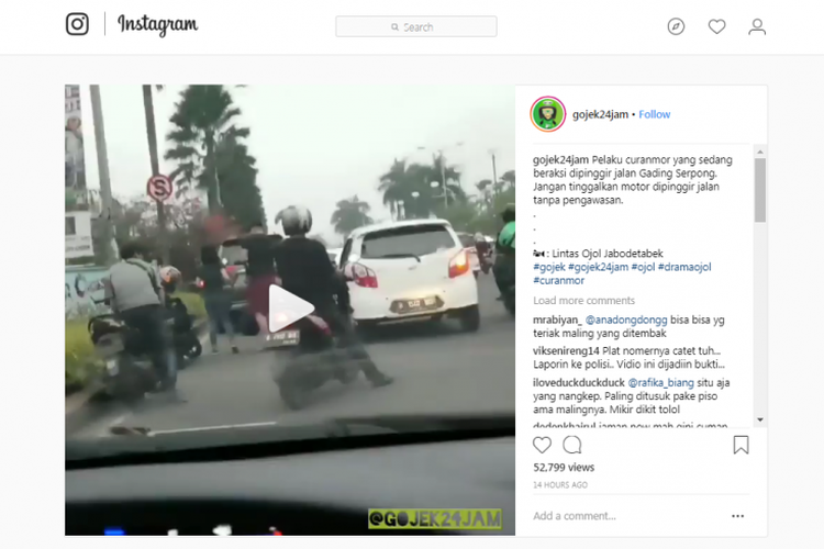 Video percobaan pencurian yang viral di media sosial