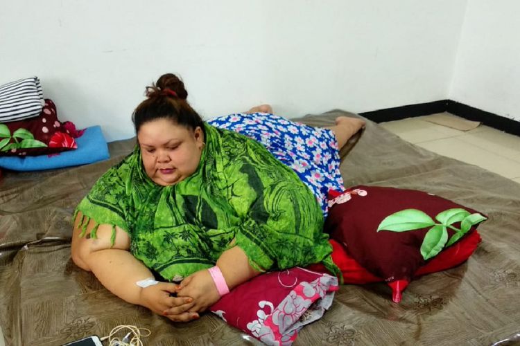 Titi Wati saat berada diruang rawat inap Rumah Sakit Doris Sylvanus Palangkaraya