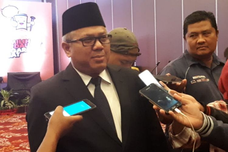 Ketua KPU RI Arief Budiman saat berada di Palembang, dalam acara pelantikan komisioner KPU se Kabupaten/kota Sumatera Selatan, Senin (7/1/2019).