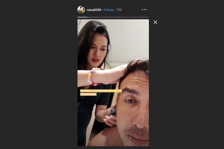 Raisa dan Hamish Daud dalam video Insta Story Raisa.