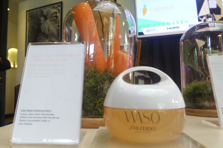Clear Mega Hydrating Cream, salah satu produk Waso yang diluncurkan Shiseido, Kamis (25/1/2018). Produk ini berbahan dasar wortel.