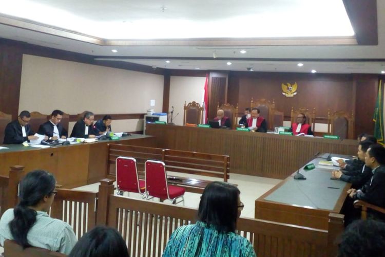 Sidang peninjauan kembali (PK) mantan Ketua DPR Setya Novanto di Pengadilan Negeri Jakarta Pusat, Rabu (28/8/2019)