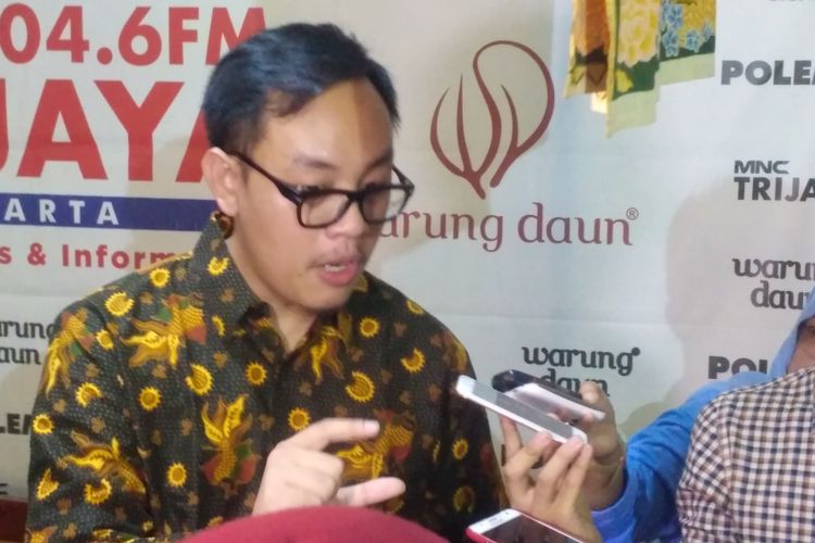 Ekonom Institute for Development of Economics and Finance (Indef), Bhima Yudhistira saat ditemui usai diskusi di Jakarta, Sabtu (28/4/2018).