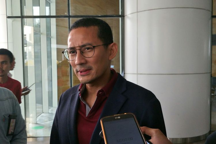 Wakil Gubernur DKI Jakarta Sandiaga Uno di Perpustakaan Nasional, Jalan Medan Merdeka Selatan, Minggu (15/7/2018).