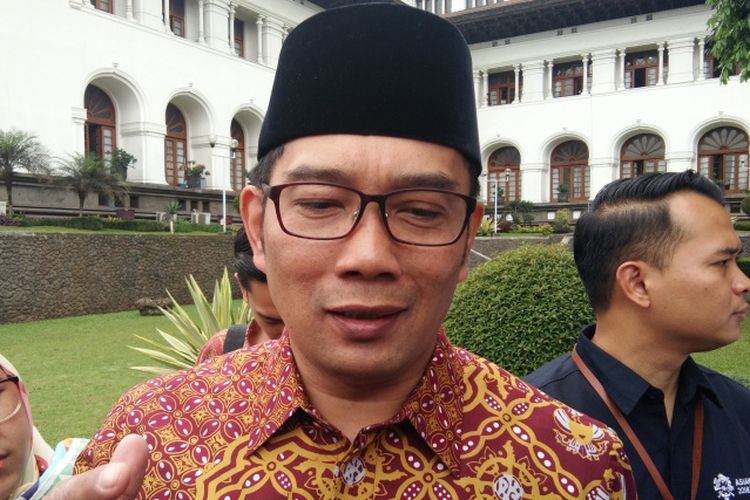 Gubernur Jawa Barat Ridwan Kamil saat ditemui di Gedung Sate, Jalan Diponegoro, Selasa (19/3/2019).