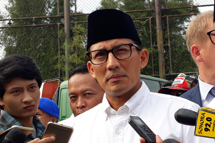 Wakil Gubernur DKI Jakarta Sandiaga Uno di Sunter, Jakarta Utara, Minggu (20/5/2018).