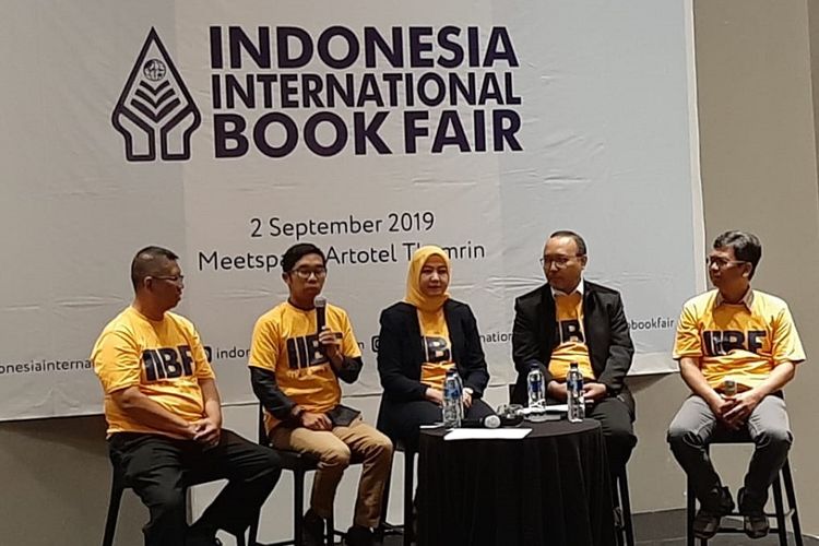Konferensi pers Indonesia International Book Fair (IIBF) 2019 pada Senin (2/9/2019) di Jakarta.