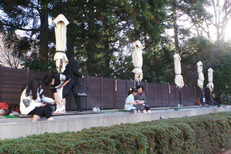 Fasilitas berendam di Hakone Open Air Museum, Jepang. 