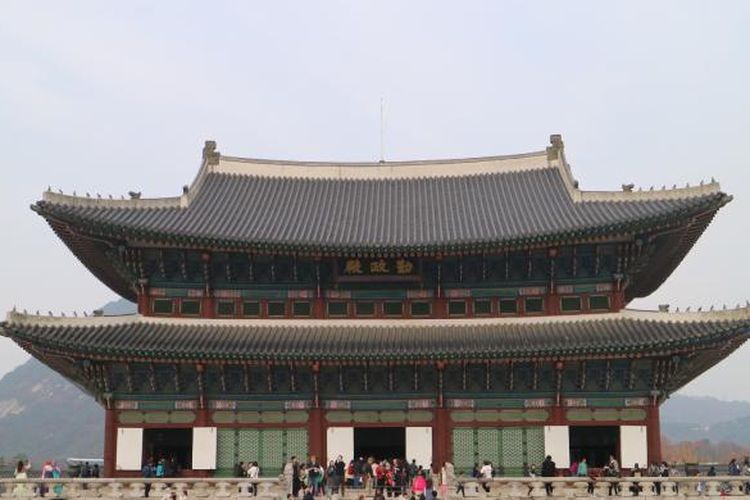 Istana Gyeongbokgung di Seoul, Korea Selatan.