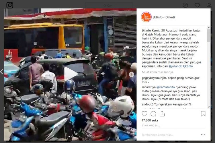 Kronologi Grand Livina Tabrak Motor hingga Akhirnya Diamuk Massa di Jalur Transjakarta