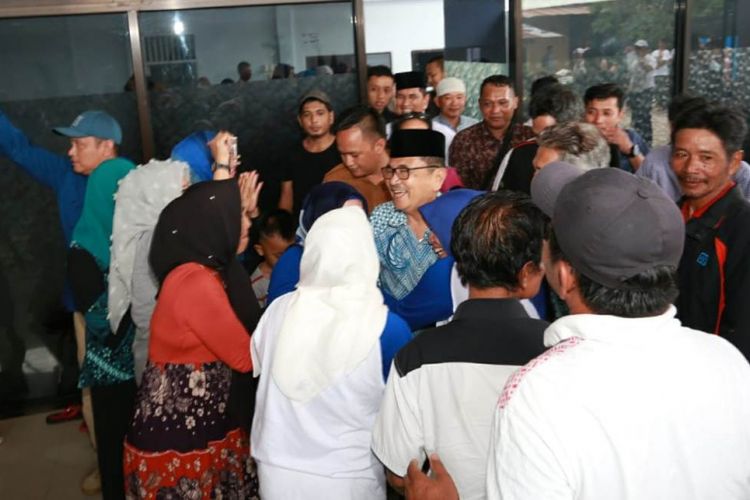 Suasana di rumah calon wali kota Palopo Judas Amir pasca-rekapitulasi suara Pilkada Kota Palopo, Kamis (28/6/2018).
