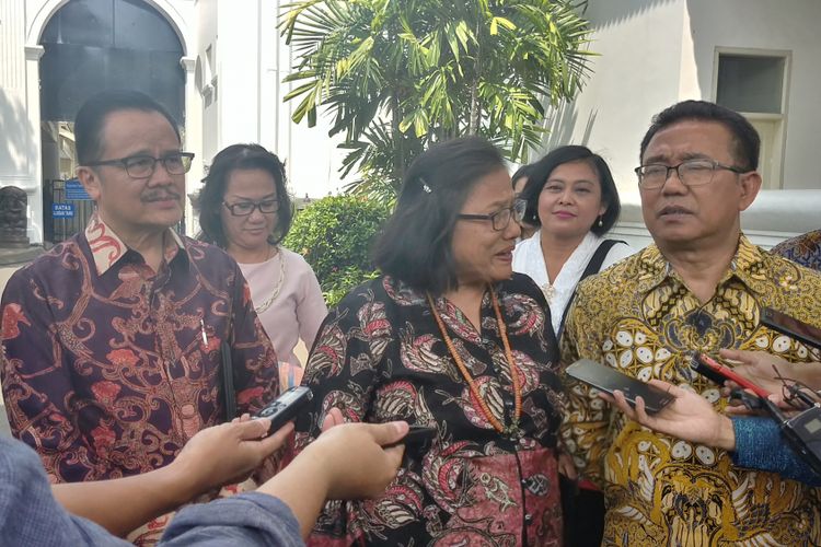 Pengurus Persekutuan Gereja Indonesia, usai bertemu Presiden Jokowi di Istana, Senin (31/7/2017).