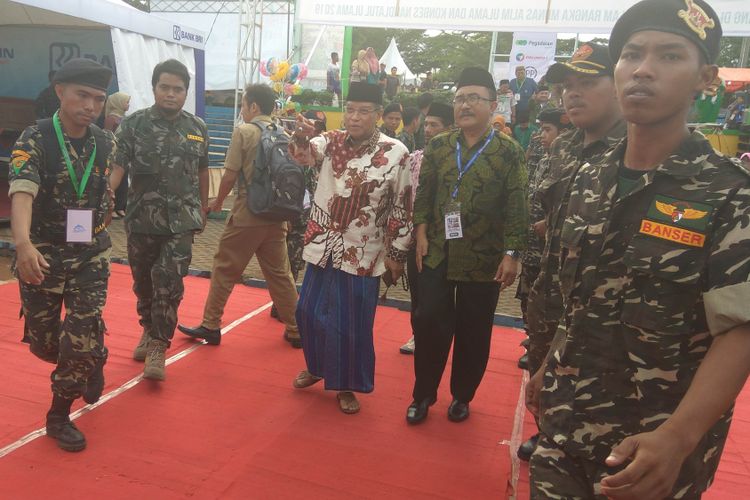 Ketua Umum PBNU, Said Aqil Siradj mengunjungi NU Expo 2019 di Lapangan Bhakti, Kota Banjar, Jawa Barat, Selasa (26/2/2019).