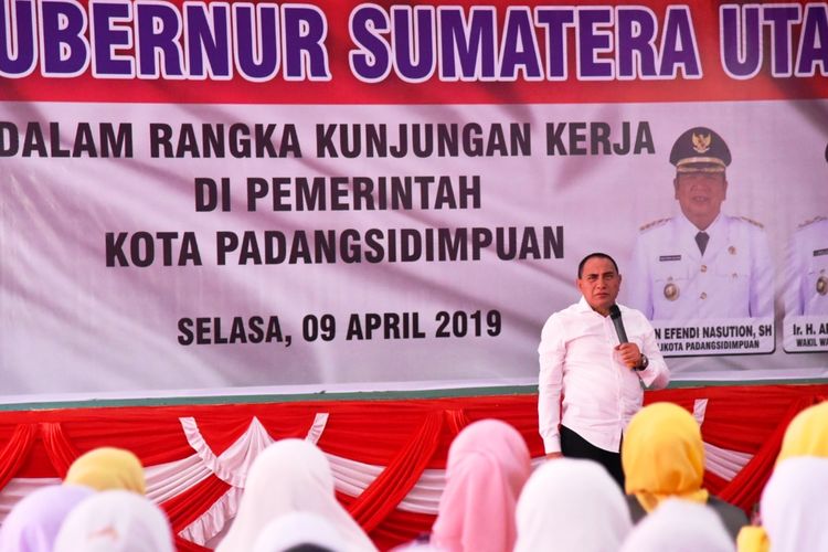 Gubernur Sumut Edy Rahmayadi mengharapkan di 2019 ini Kota Padang Sidempuan bebas sampah, Selasa (9/4/2019)