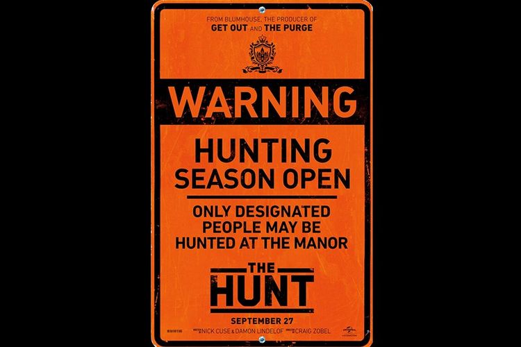 Poster film The Hunt yang dikritik Presiden AS Donald Trump.