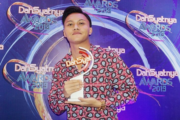 Penyanyi Rizky Febian saat ditemui di Dahsyatnya Awards 2019 di MNC Studios, Kebon Jeruk, Jakarta Barat, Kamis (28/3/2019).