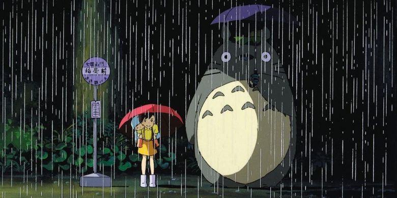 Salah satu adegan dalam film Studio Ghibli, My Neighbor Totoro (1988).