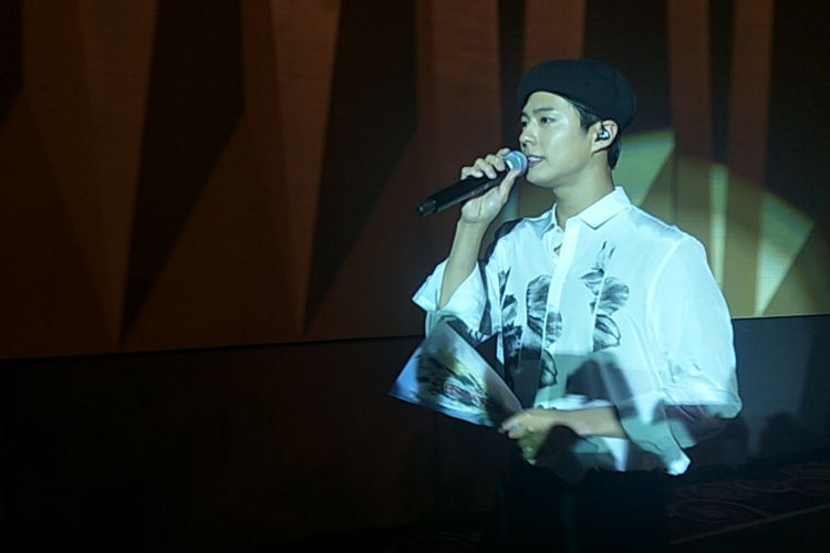 Fan meeting aktor dan penyanyi asal Korea Selatan, Park Bo Gum, di The Kasablanka Hall, Kota Kasablanka, Jakarta Selatan, Sabtu (23/3/2019) malam.