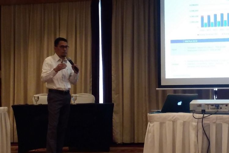 Senior Associate Director Colliers International Indonesia Ferry Salanto saat memaparkan hasil survei, Rabu (9/1/2019) di Jakarta.