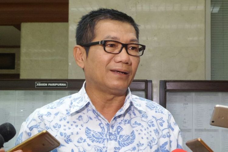 Ketua Pansus Hak Angket KPK Agun Gunandjar di Kompleks Parlemen, Senayan, Jakarta, Selasa (5/9/2017).