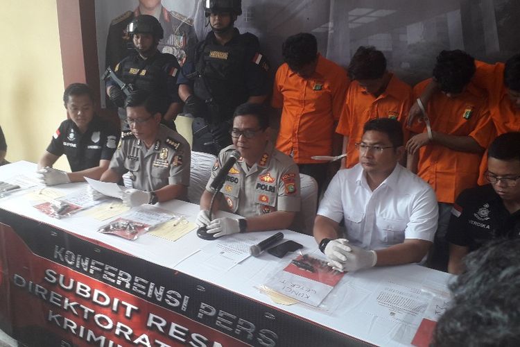 Konferensi pers pengungkapan kasus curanmor di RS Polri Kramat Jati, Selasa (30/4/2019).