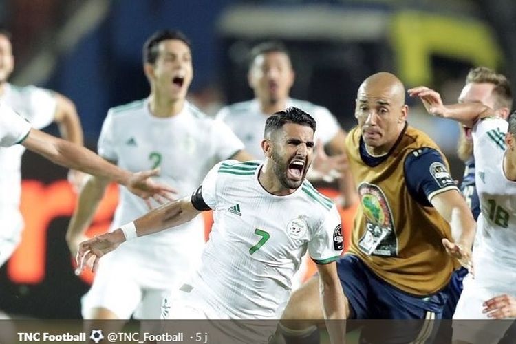 Gol Riyad Mahrez pada menit ke-90+5 bawa timnas Aljazair melaju ke final Piala Afrika 2019 guna berjumpa Senegal.