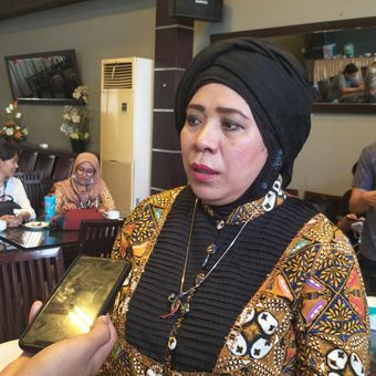 Ketua DPP Partai Persatuan Pembangunan (PPP) Lena Maryana Mukti seusai menjadi pembicara dalam diskusi Populi Center dan Smart FM Network di kawasan Menteng, Jakarta Pusat, Sabtu (14/7/2018). 