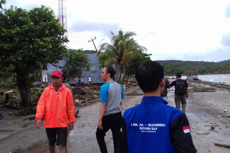 Lokasi tsunami di Lampung Selatan yang menyebabkan ratusan rumah rusak.