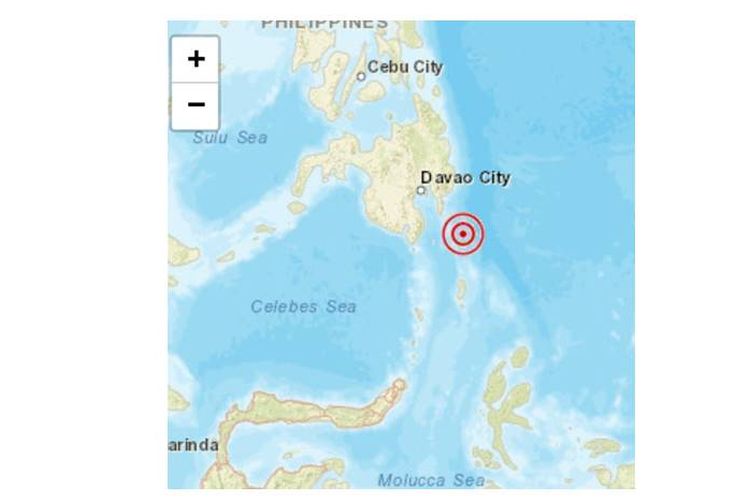 Gempa bermagnitudo 6,9 guncang wilayah Mindanao, Sulawesi Utara pada Sabtu (29/12/2018).