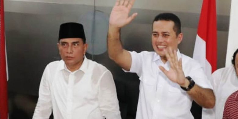 Gubernur dan wakil gubernur Sumut yang baru, Edy Rahmayadi dan Musha Rajeksah alias Ijek. 