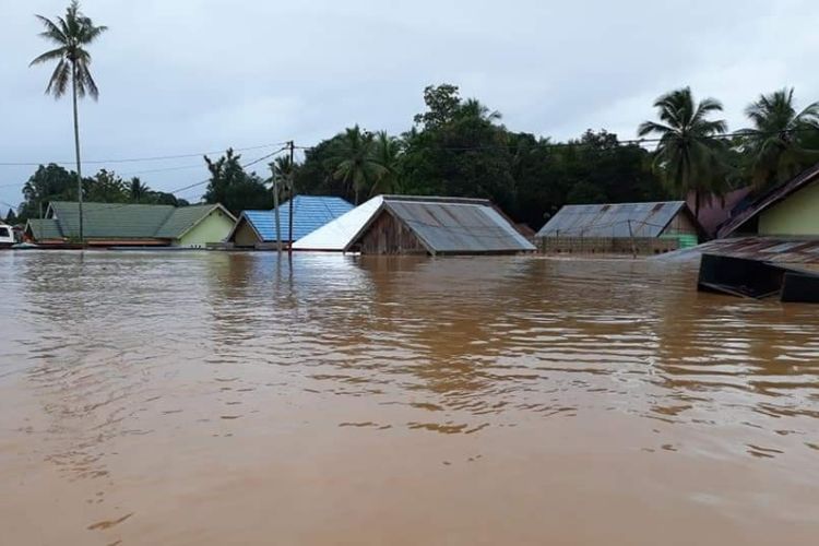 Ribuan rumah warga di Konawe Utara masih terendam banjir. Bupati Konawe Utara melarang warga tinggalkan tenda pengungsian.