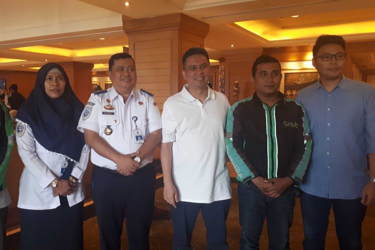 Managing Director Grab Indonesia saat Mengkonfirmasi Tuntutan Kenaikan Tarif oleh Pengemudi Ojek Online di Hotel Aryduta, Jakarta Pusat, Selasa (7/8/2018)
