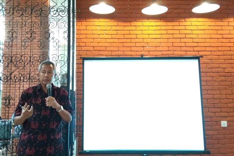 Founder dan Chairman Chapters Indonesia Luthfi Mardiansyah dalam konferensi pers tentang perkembangan E-Health di Jakarta, Senin (19/8/2019).