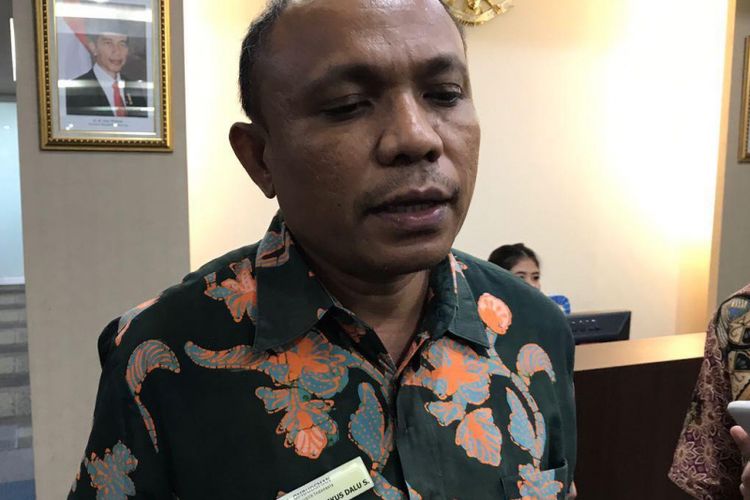 Ketua Ombudsman Perwakilan Jakarta Raya Dominikus Dalu mendatangi DPRD DKI Jakarta, Selasa (15/5/2018).