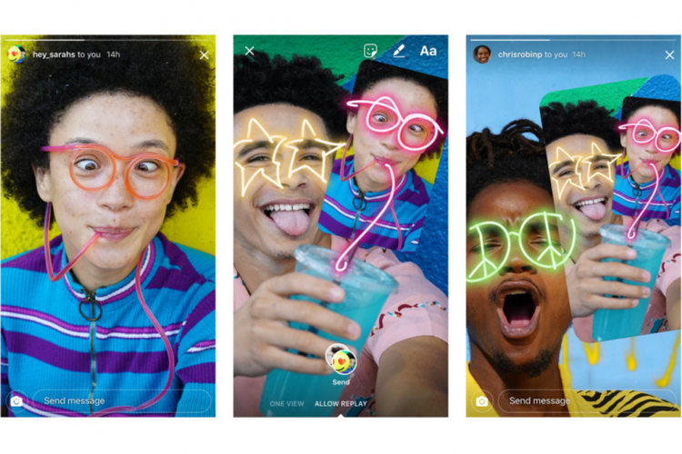 Fitur baru Instagram bisa coret-coret foto teman.