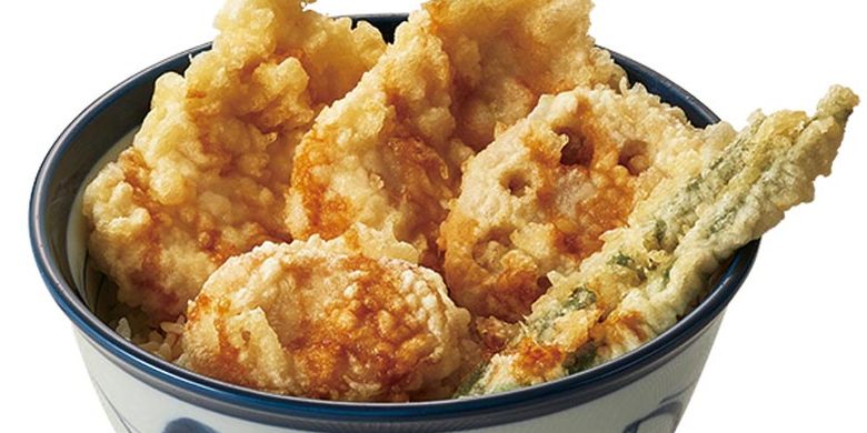 Hanamidori Tendon merupakan seri lauk daging yang populer. Menu ini menggunakan jenis ayam hanamidori yang diternak di Kyushu, Jepang.