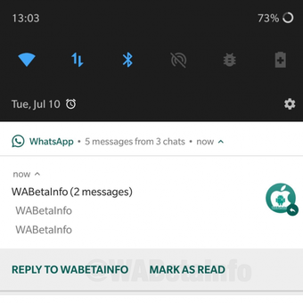 Tampilan fitur mark as read yang sedang dikembangkan WhatsApp
