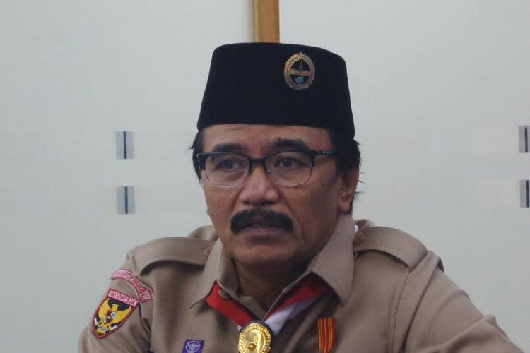 Ketua Kwarnas Gerakan Pramuka Adhyaksa Dault saat berkunjung ke Redaksi Kompas.com, Palmerah Selatan, Jakarta Pusat, Kamis (15/6/2017).