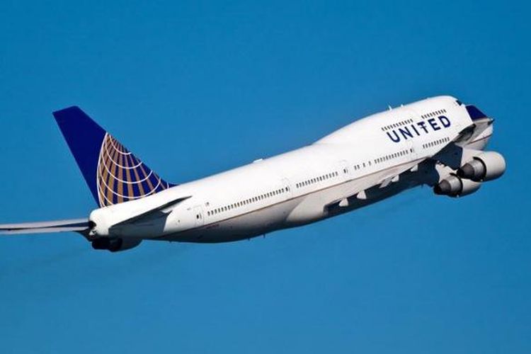 Sebuah pesawat terbang milik maskapai United Airlines.