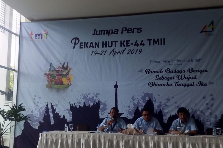 Jumpa pers dalam rangka pekan HUT ke-44 TMII.